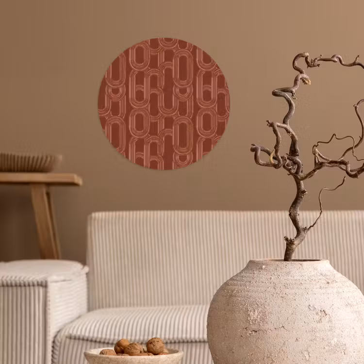 Abstract - Textuur - Bruin Wandcirkel behangsticker klein 186 -sfeer1