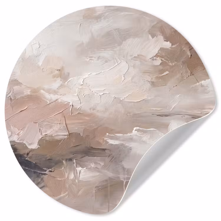 Abstract - Textuur - Kunst - Modern - Beige Wandcirkel behangsticker klein -3d