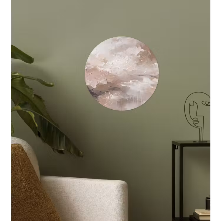 Abstract - Textuur - Kunst - Modern - Beige Wandcirkel behangsticker klein -sfeer2