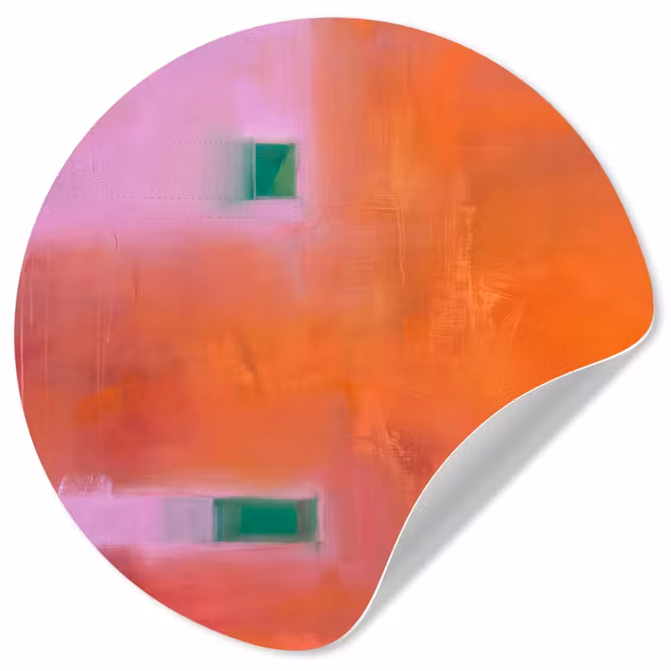Abstract - Vlakken - Kunst - Modern - Oranje Wandcirkel behangsticker klein -3d