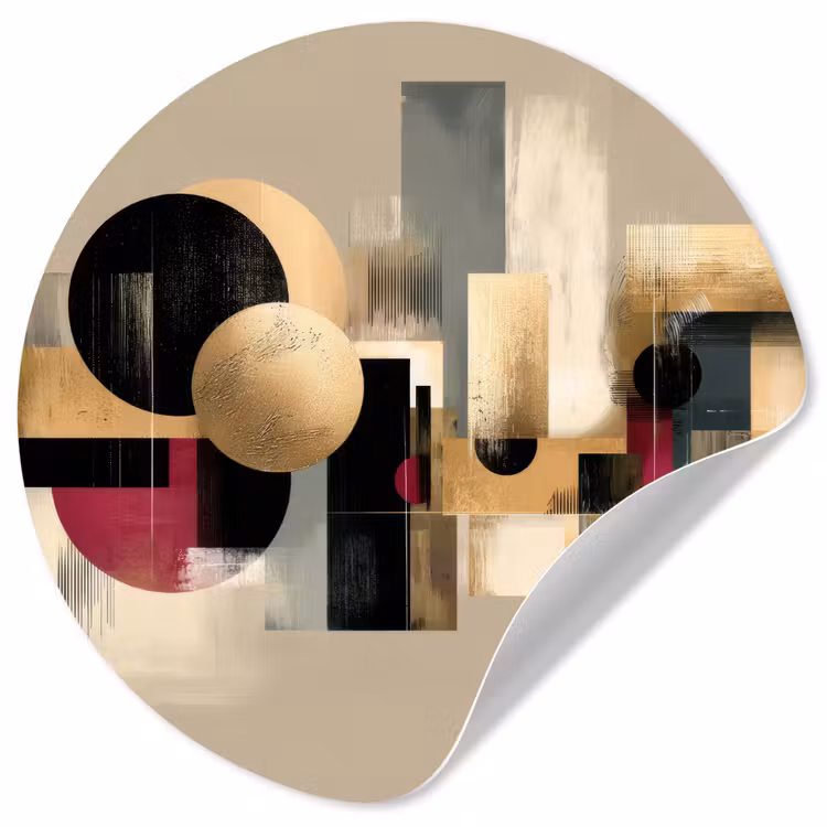Abstract - Vormen - Beige - Texturen Wandcirkel behangsticker klein -3d