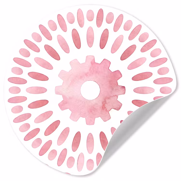 Abstract - Vormen - Patroon - Aquarel - Roze Wandcirkel behangsticker klein -3d
