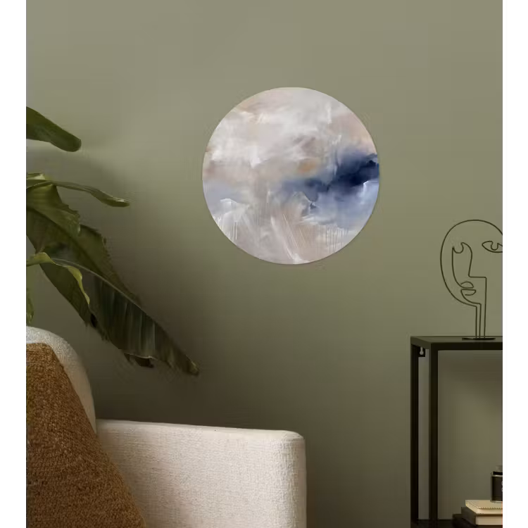 Abstract - Wolken - Sfeer - Modern - Beige Wandcirkel behangsticker klein -sfeer2