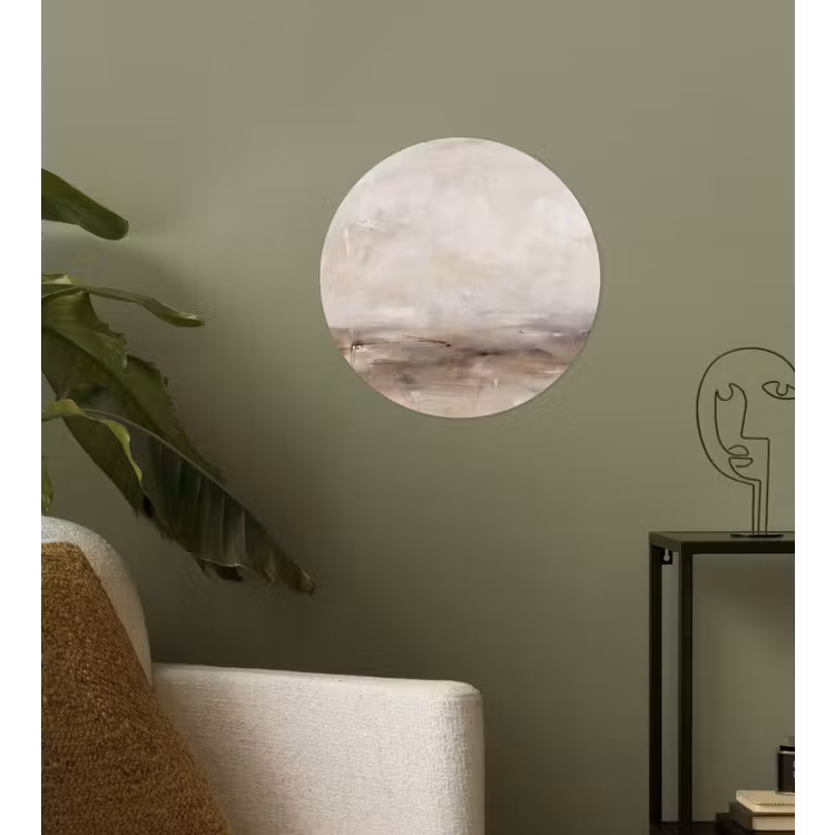 Abstrakt - Landschap - Modern - Beige - Kunst Wandcirkel behangsticker klein -sfeer2