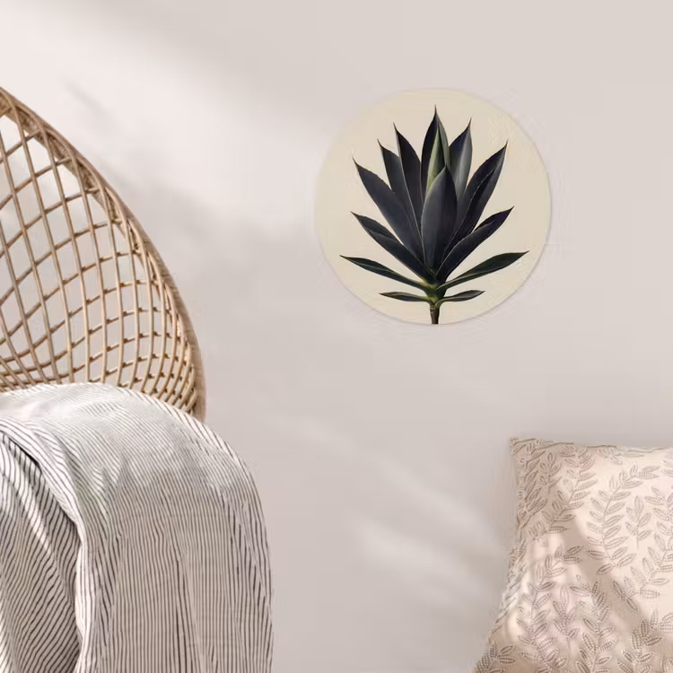 Agaveplant - Symmetrisch - Groen Wandcirkel behangsticker klein -sfeer4