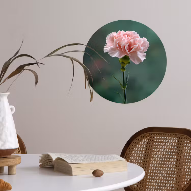 Anjer - Roze - Bloemblaadjes Wandcirkel behangsticker klein -sfeer3