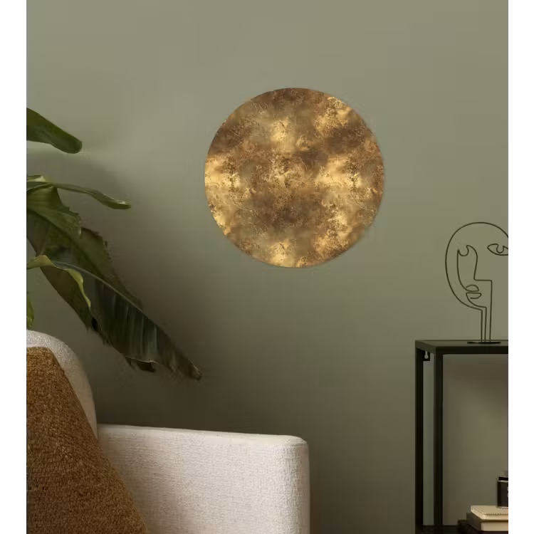 Antiek - Metaallook - Goud Wandcirkel behangsticker klein 186 -sfeer2