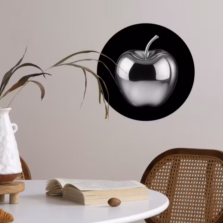 Appel - Metallic - Symmetrisch Wandcirkel behangsticker klein -sfeer3