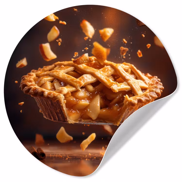 Appel - Taart - Warm - Eten Wandcirkel behangsticker klein -3d
