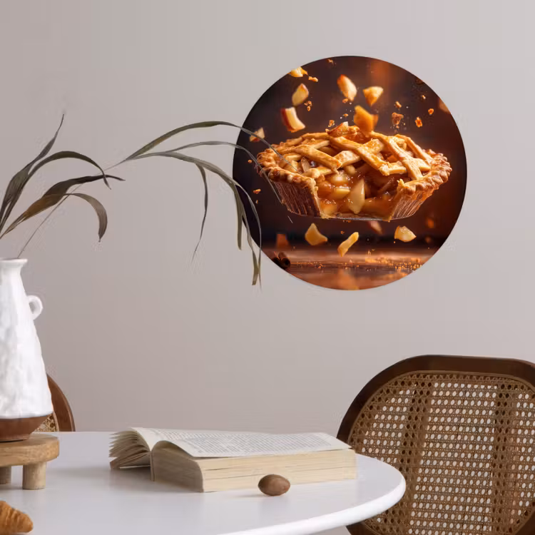 Appel - Taart - Warm - Eten Wandcirkel behangsticker klein -sfeer3