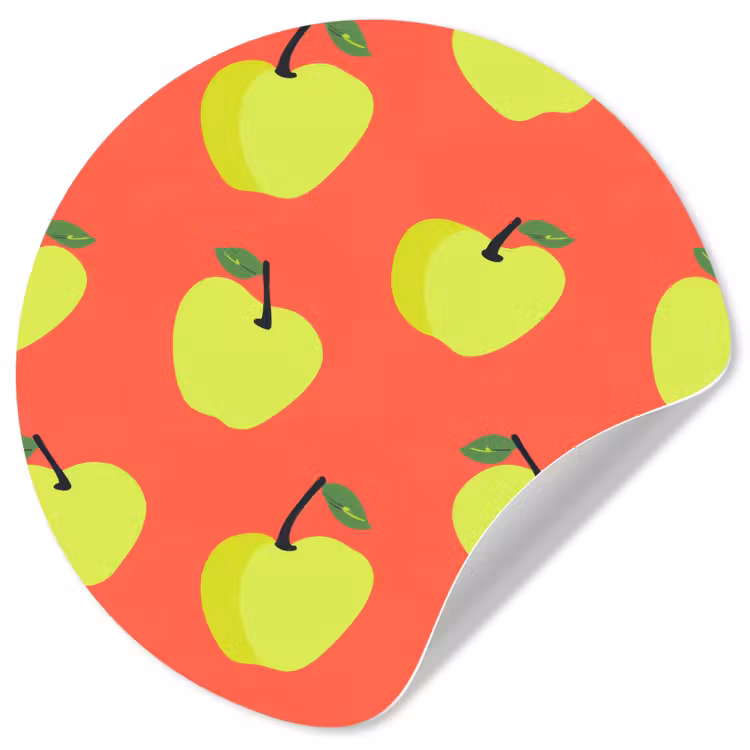 Appels - Modern - Groen Wandcirkel behangsticker klein 186 -3d