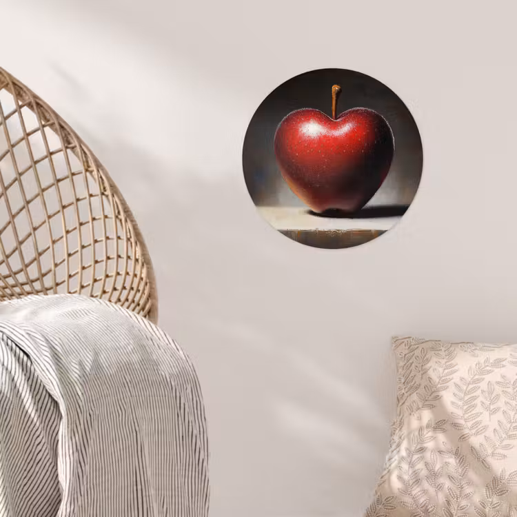 Apple - Hart - Rood Wandcirkel behangsticker klein -sfeer4