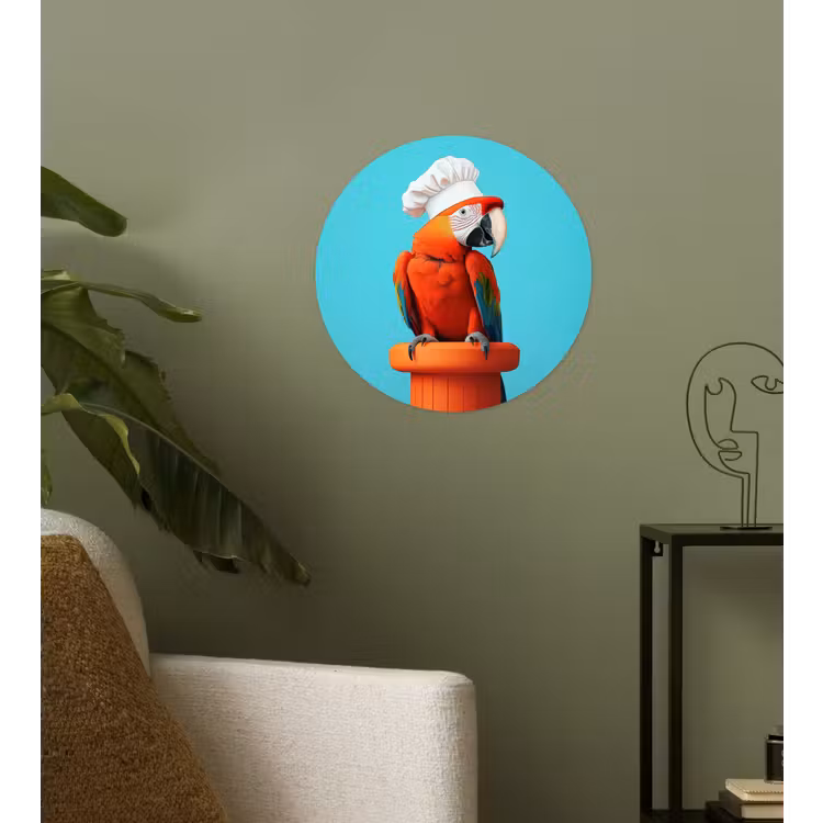 Ara - Koksmuts - Sokkel - Grappig Wandcirkel behangsticker klein -sfeer2
