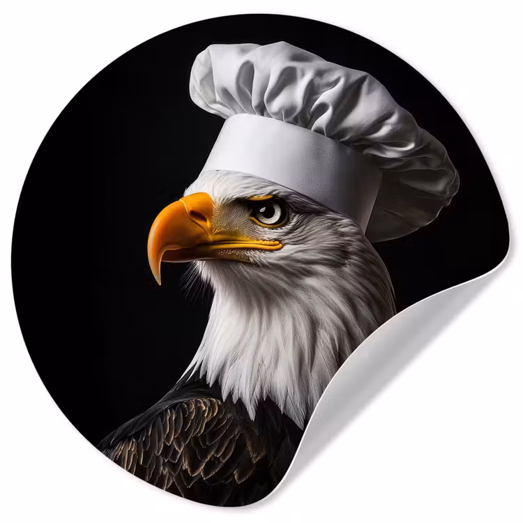 Arend -Amerika - Koksmuts - Vogel - Stoer Wandcirkel behangsticker klein -3d