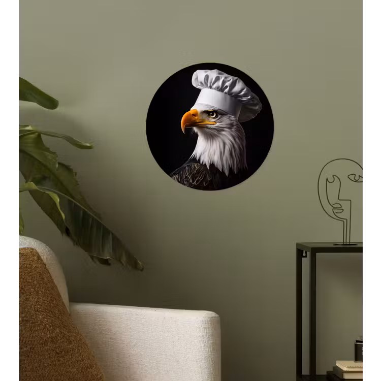 Arend -Amerika - Koksmuts - Vogel - Stoer Wandcirkel behangsticker klein -sfeer2