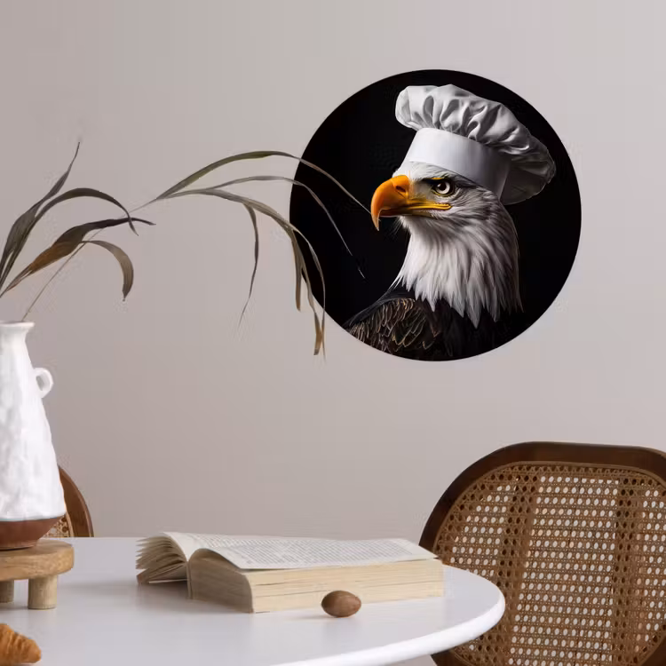 Arend -Amerika - Koksmuts - Vogel - Stoer Wandcirkel behangsticker klein -sfeer3