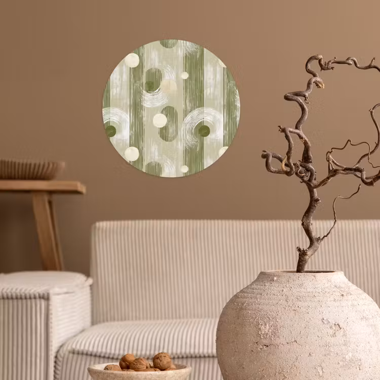 Artistiek - Modern - Groen Wandcirkel behangsticker klein 186 -sfeer1