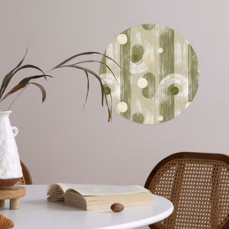 Artistiek - Modern - Groen Wandcirkel behangsticker klein 186 -sfeer3