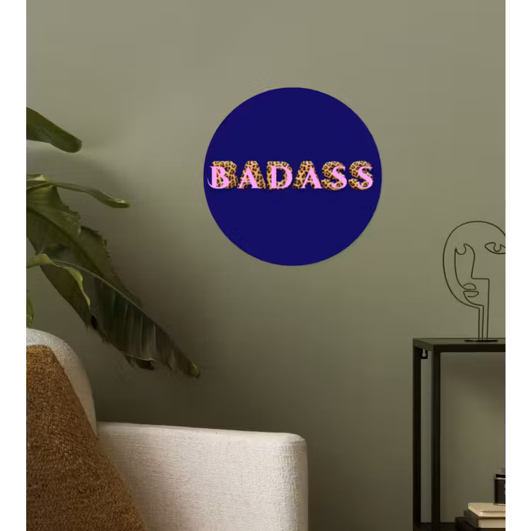 Badass - Panterpint - Schaduw - Roze Wandcirkel behangsticker klein -sfeer2