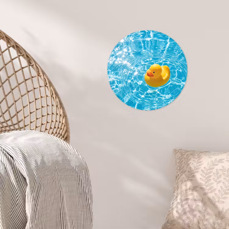 Badeend - Dobberen - Blauw Wandcirkel behangsticker klein -sfeer4
