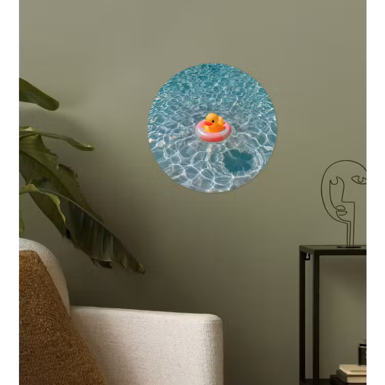 Badeend - Zwemband - Geel Wandcirkel behangsticker klein -sfeer2
