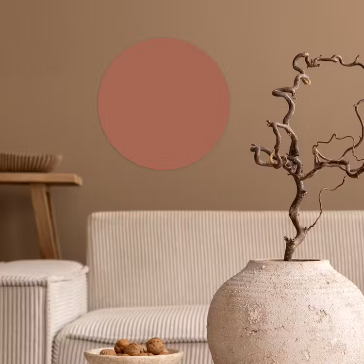 Baked - Earth - Oranje Wandcirkel behangsticker klein 186 -sfeer1