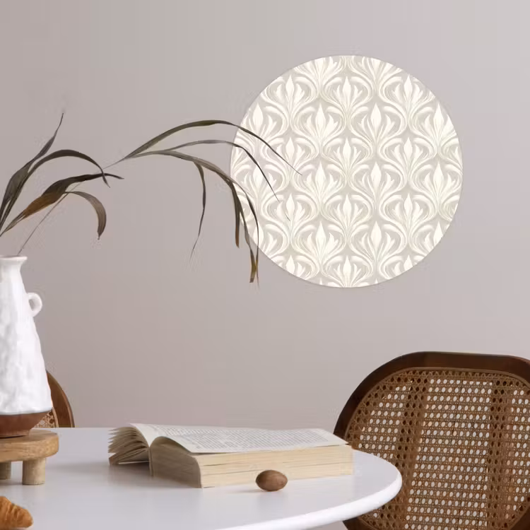 Barok - Patroon - Beige Wandcirkel behangsticker klein 186 -sfeer3