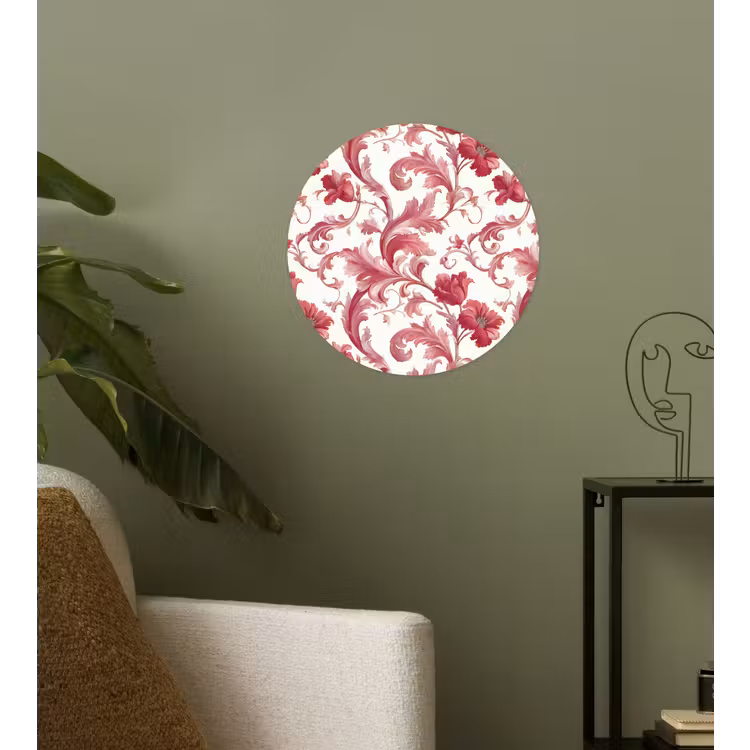 Barok - Patroon - Rood Wandcirkel behangsticker klein 186 -sfeer2