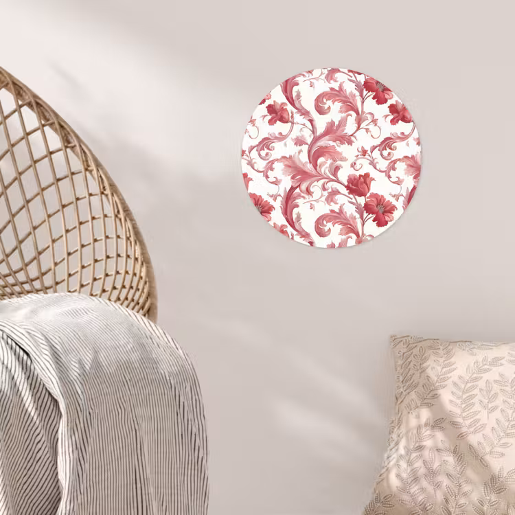 Barok - Patroon - Rood Wandcirkel behangsticker klein 186 -sfeer4