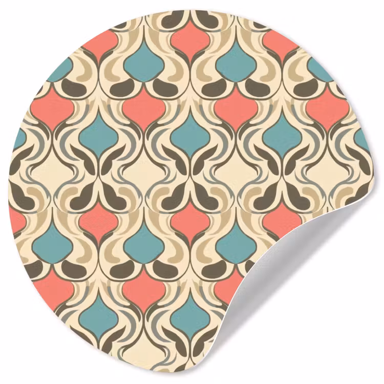 Barok - Retro - Kleurrijk Wandcirkel behangsticker klein 186 -3d
