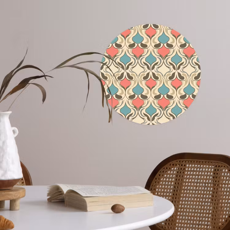 Barok - Retro - Kleurrijk Wandcirkel behangsticker klein 186 -sfeer3