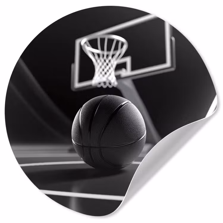 Basketbal - Basketbalveld - Lichtlijnen Wandcirkel behangsticker klein -3d