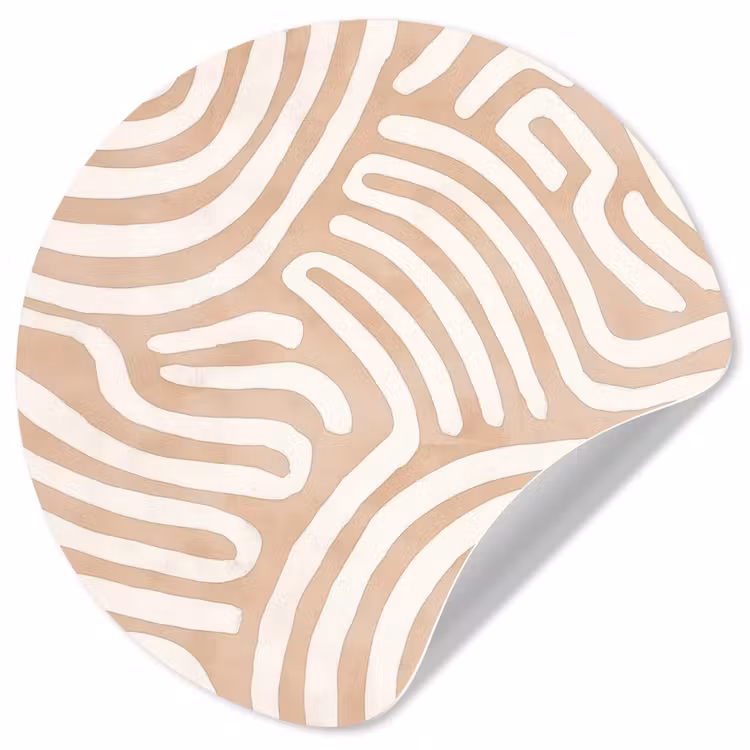 Beige - Aardspatroon Wandcirkel behangsticker klein -3d