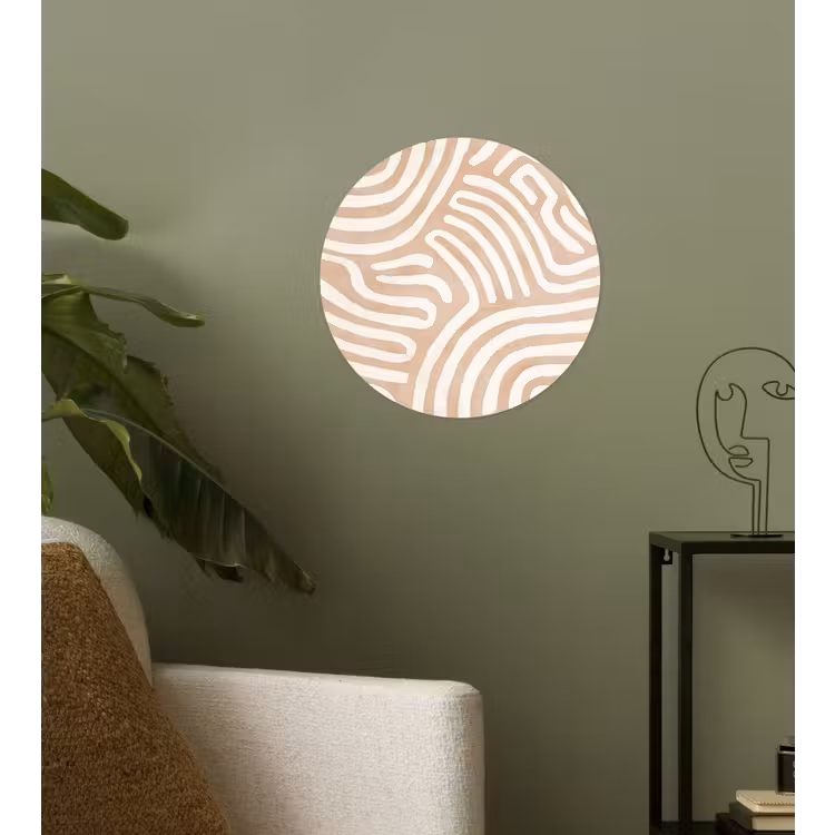 Beige - Aardspatroon Wandcirkel behangsticker klein -sfeer2