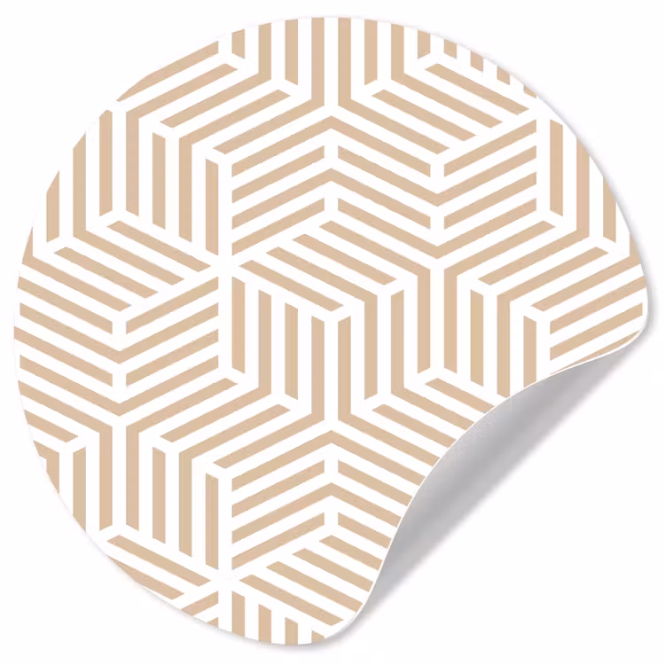 Beige - Geometrie - Patronen - Abstract Wandcirkel behangsticker klein 186 -3d