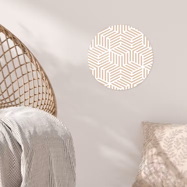 Beige - Geometrie - Patronen - Abstract Wandcirkel behangsticker klein 186 -sfeer4