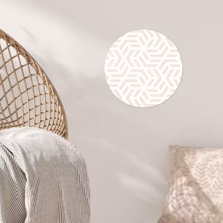 Beige - Geometrie - Patronen - Abstract Wandcirkel behangsticker klein 186 -sfeer4
