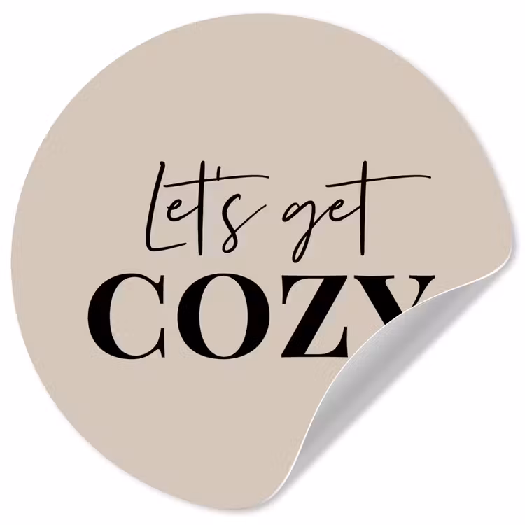 Beige - Winter - Quote - Cozy Wandcirkel behangsticker klein -3d