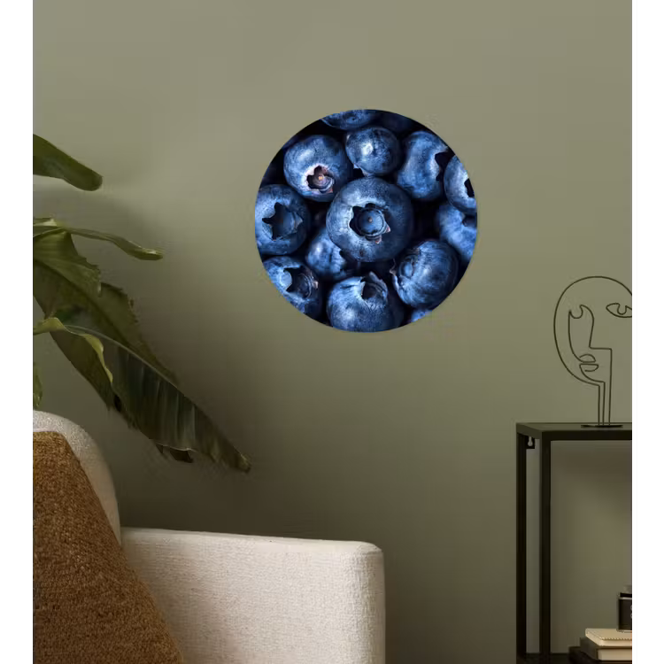 Bessen - Blauw - Fruit Wandcirkel behangsticker klein -sfeer2