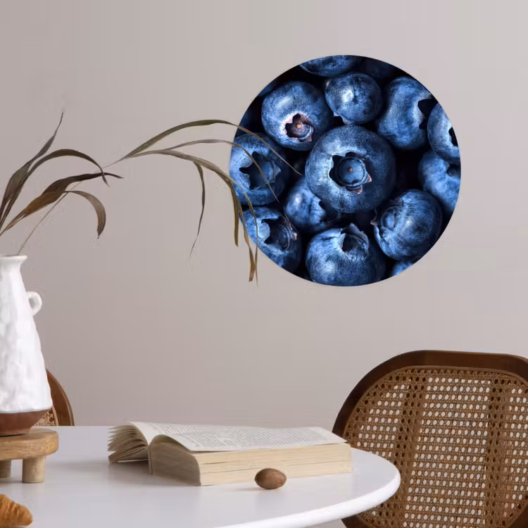 Bessen - Blauw - Fruit Wandcirkel behangsticker klein -sfeer3