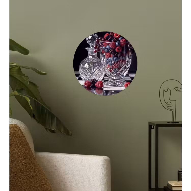 Behangcirkel - Bessen - Kristal - Stilleven - Bessen - Kristal - Stilleven Wandcirkel behangsticker klein