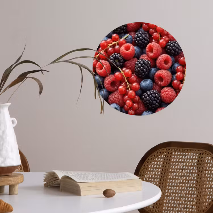 Bessen - Mix - Vers - Eten - Kleurrijk Wandcirkel behangsticker klein -sfeer3