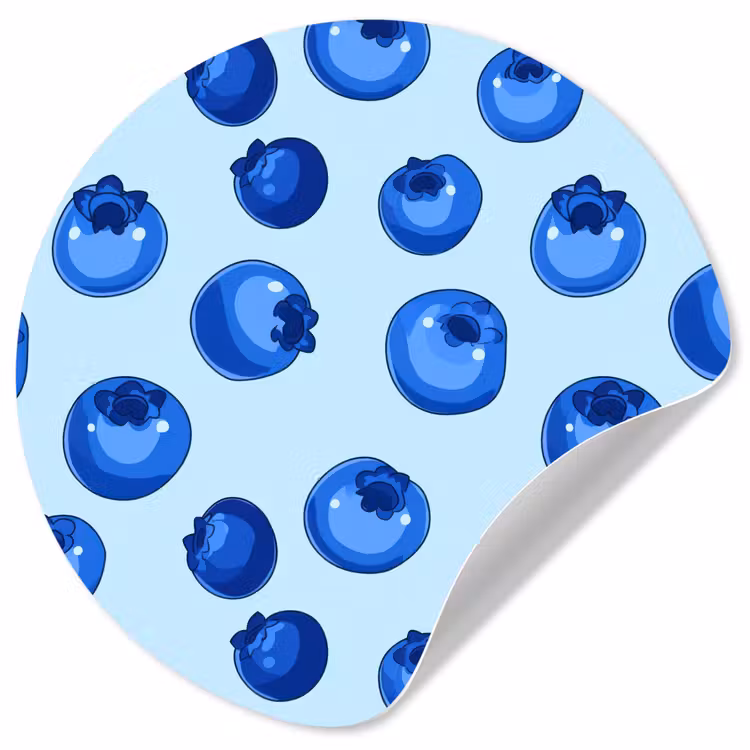 Bessen - Modern - Blauw Wandcirkel behangsticker klein 186 -3d