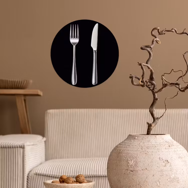 Bestek - Klassiek - Elegant Wandcirkel behangsticker klein -sfeer1