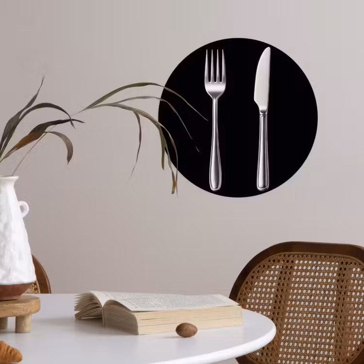 Bestek - Klassiek - Elegant Wandcirkel behangsticker klein -sfeer3