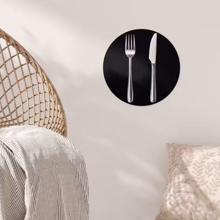 Bestek - Klassiek - Elegant Wandcirkel behangsticker klein -sfeer4