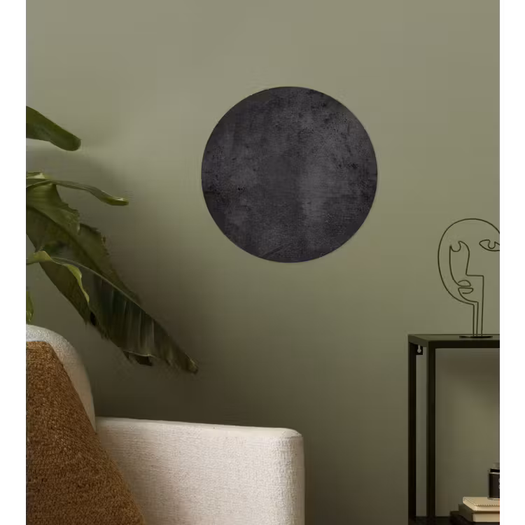 Beton - Robuust - Vintage - Rustiek - Grijs - Zwart Wandcirkel behangsticker klein -sfeer2
