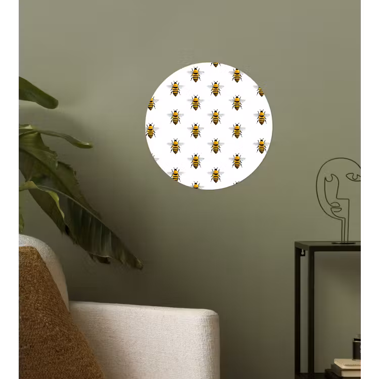 Bijen - Tijdloos - Wit Wandcirkel behangsticker klein 186 -sfeer2