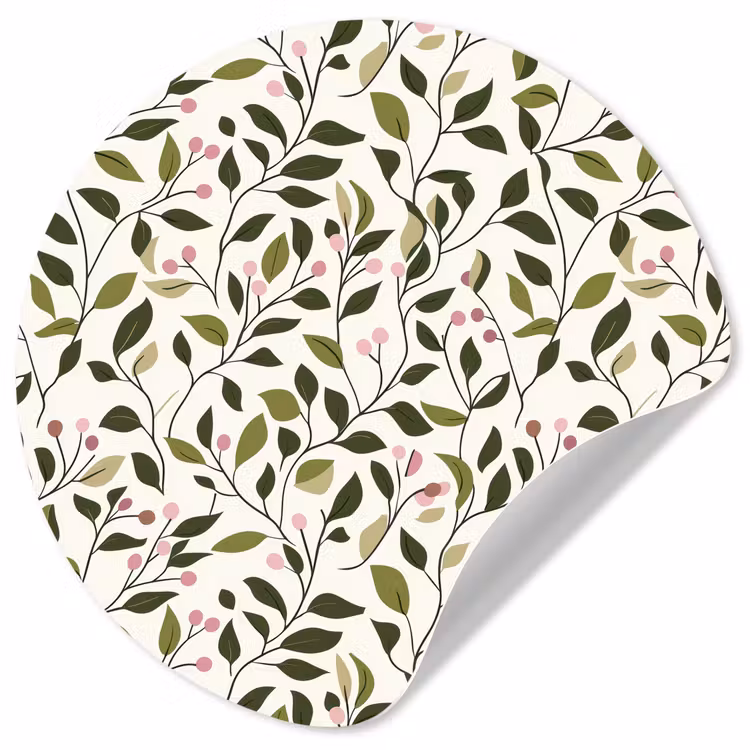 Bladeren - Bessen - Roze Wandcirkel behangsticker klein 186 -3d