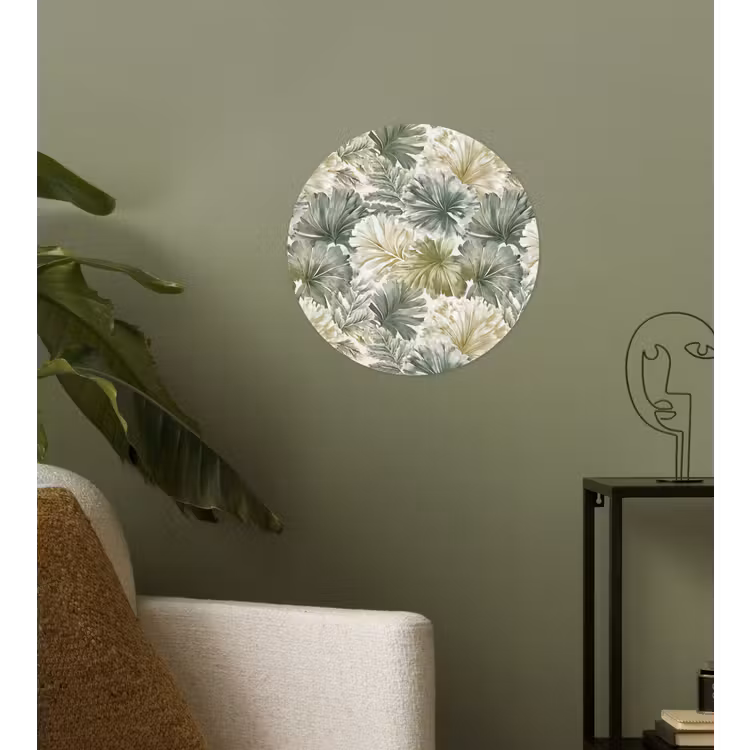 Bladeren - Botanisch - Groen Wandcirkel behangsticker klein 186 -sfeer2